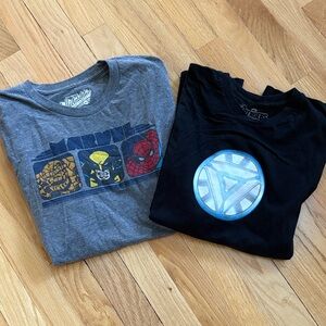 Marvel Black and Gray Superhero T-Shirt Duo